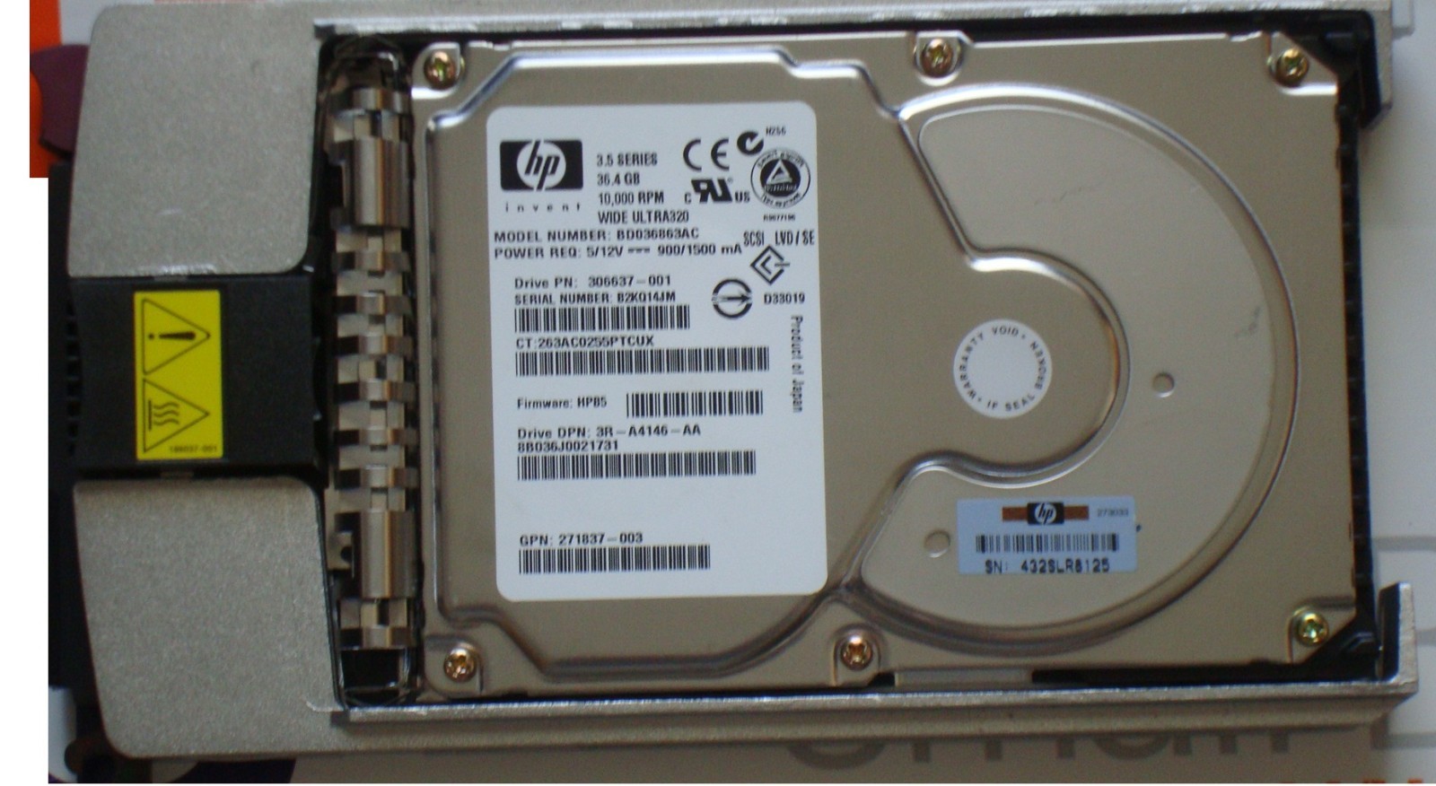 BD03685A24/360205-007 -HP 36.4GB U320 SCSI 10K HD