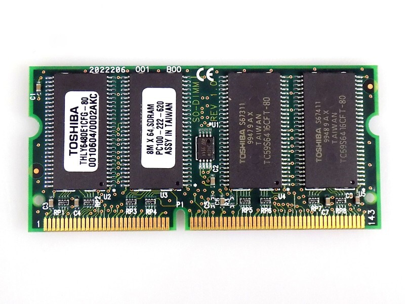 64MB Toshiba THLY6480E1CFG-80 PC100 100Mhz SDRAM SO-Dimm CL2 3.3V RAM