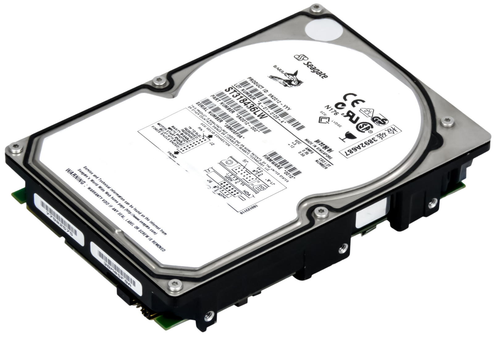 HARD DRIVE SEAGATE BARRACUDA 18XL ST318436LW 18GB 7.2K 2MB SCSI U160 3.5''