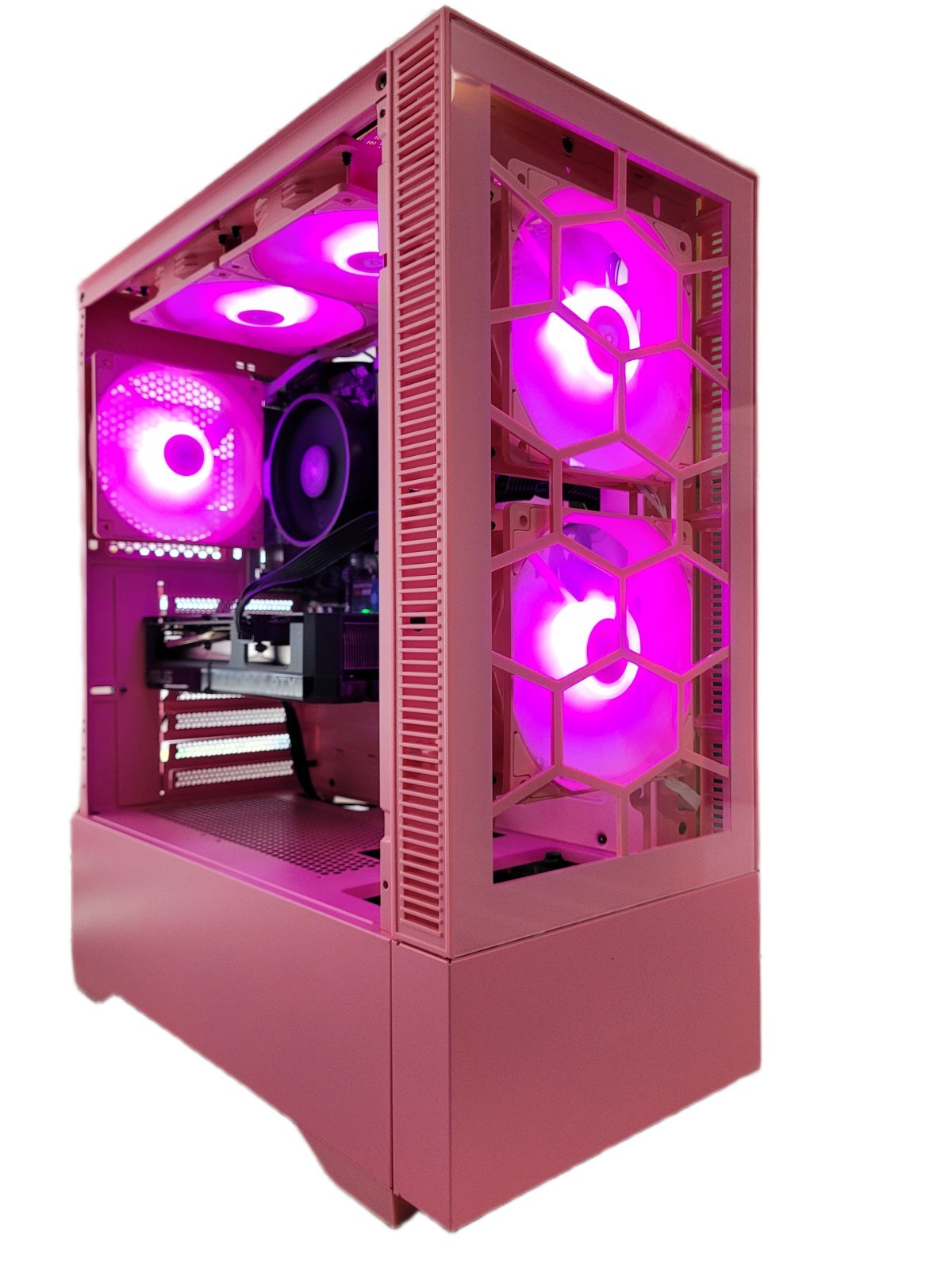 Custom Pink Gaming PC Nvidia Geforce RTX Graphics + AMD RYZEN CPU Windows 11 PRO