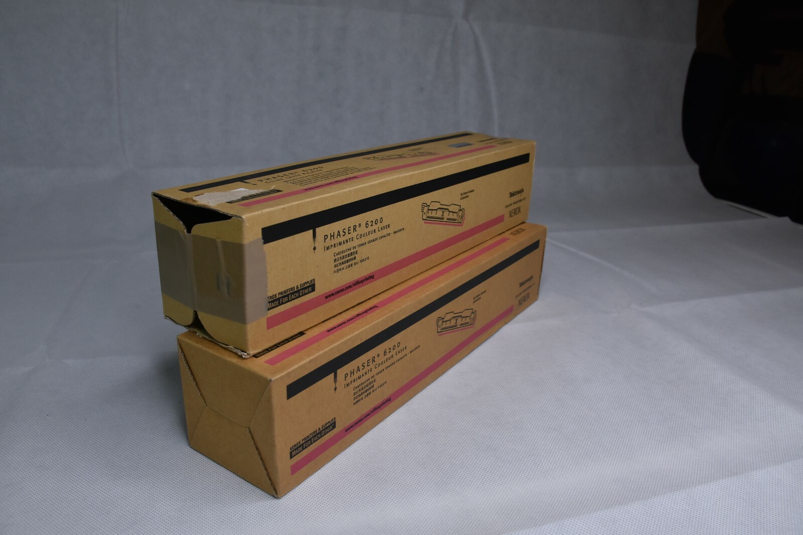 GENUINE Tektronix Color Printer Xerox 016200600- TWO Magenta Toners Phaser 6200 
