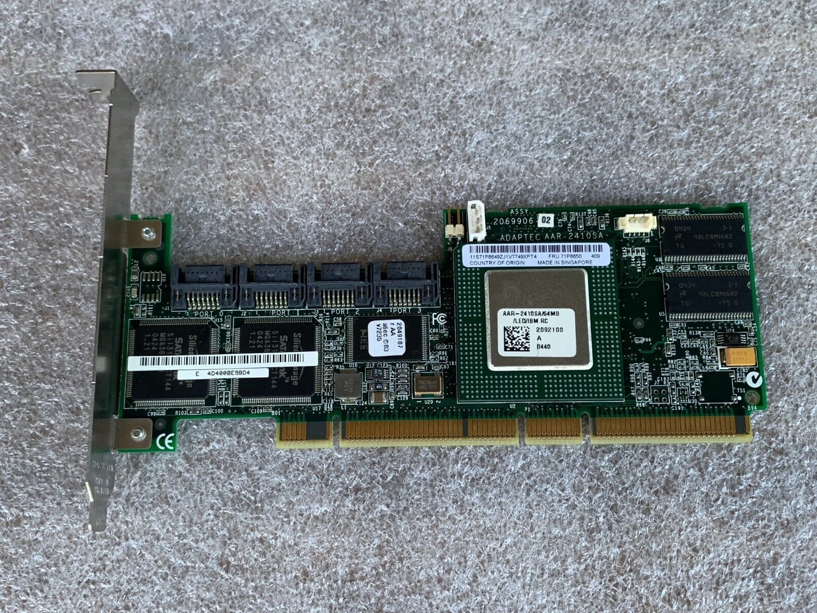 IBM  71P8650/39R8810 AAR-2410SA/64M SERVERAID 7T 4-PORT SATA PCI RAID CONTROLLER