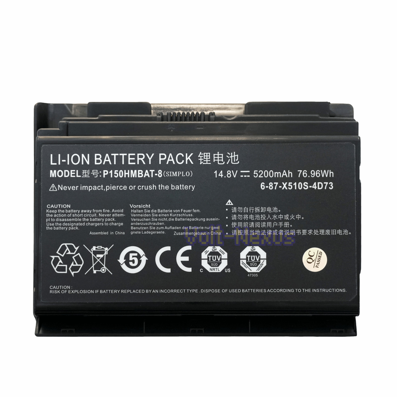 5200mAh Genuine P150HMBAT-8 6-87-X510S-4D72 Battery For Clevo P150 P150EM P170EM