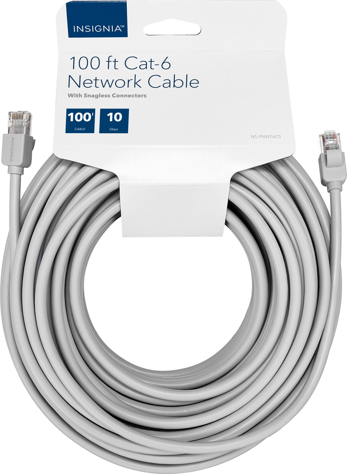 Insignia- 100' Cat-6 Ethernet Cable - Gray