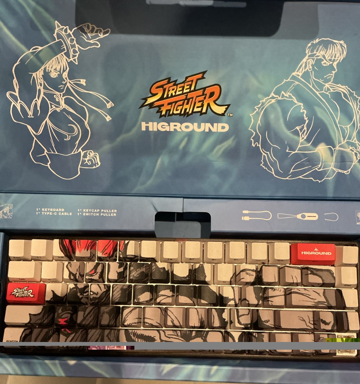 Higround x Street Fighter 65 Mechanical Keyboard Akuma (MONOCHROME) Missin 1 key