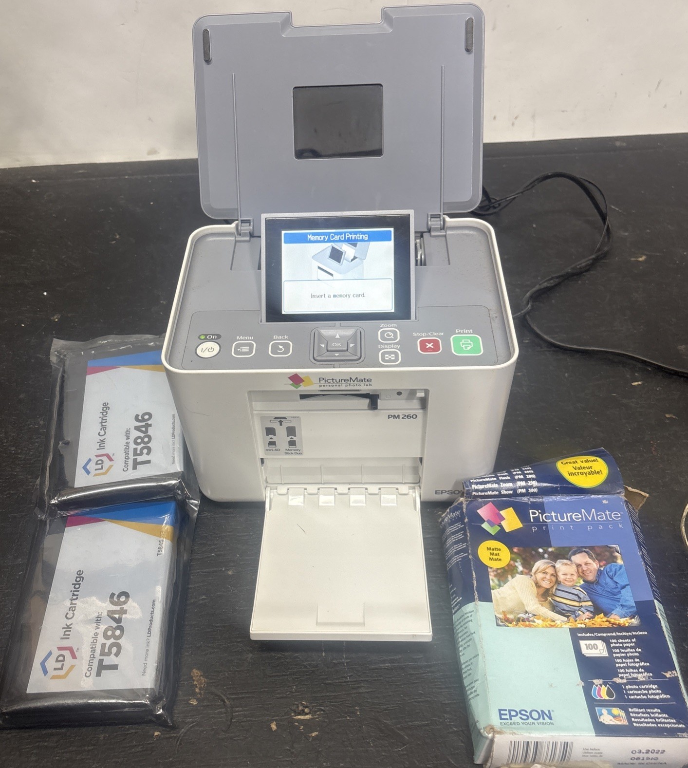 Epson PictureMate PM 260 Personal Photo Lab Digital Portable Printer + Ink Paper