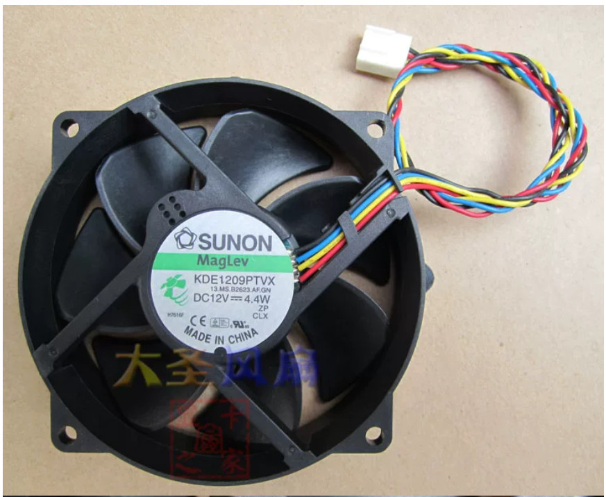 For SUNON 9cm 9025 Magnetic Levitation Bearing 4-pin KDE1209PTVX Cooling Fan