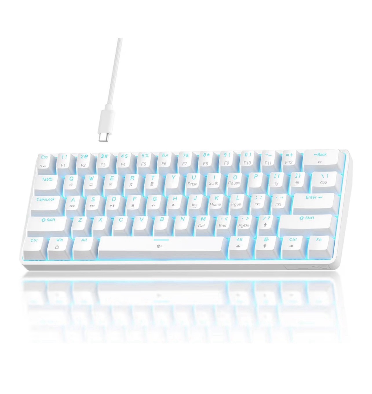 TMKB 60% Mechanical Gaming Keyboard, LED Backlit, 68 Keys, T68SE with Red