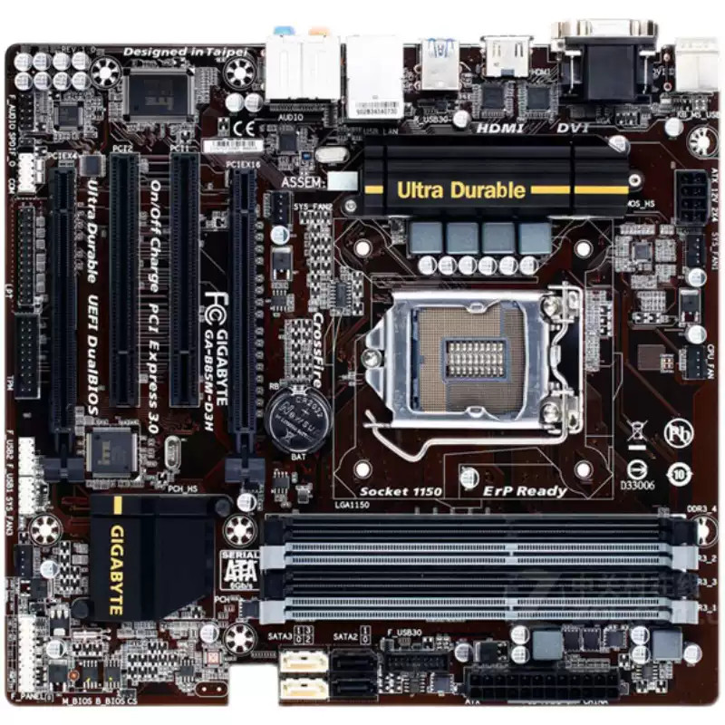 GA-B85M-D3H Gigabyte M-ATX Motherboard 1150 ddr3 B85 usb3.0 4 memory slot
