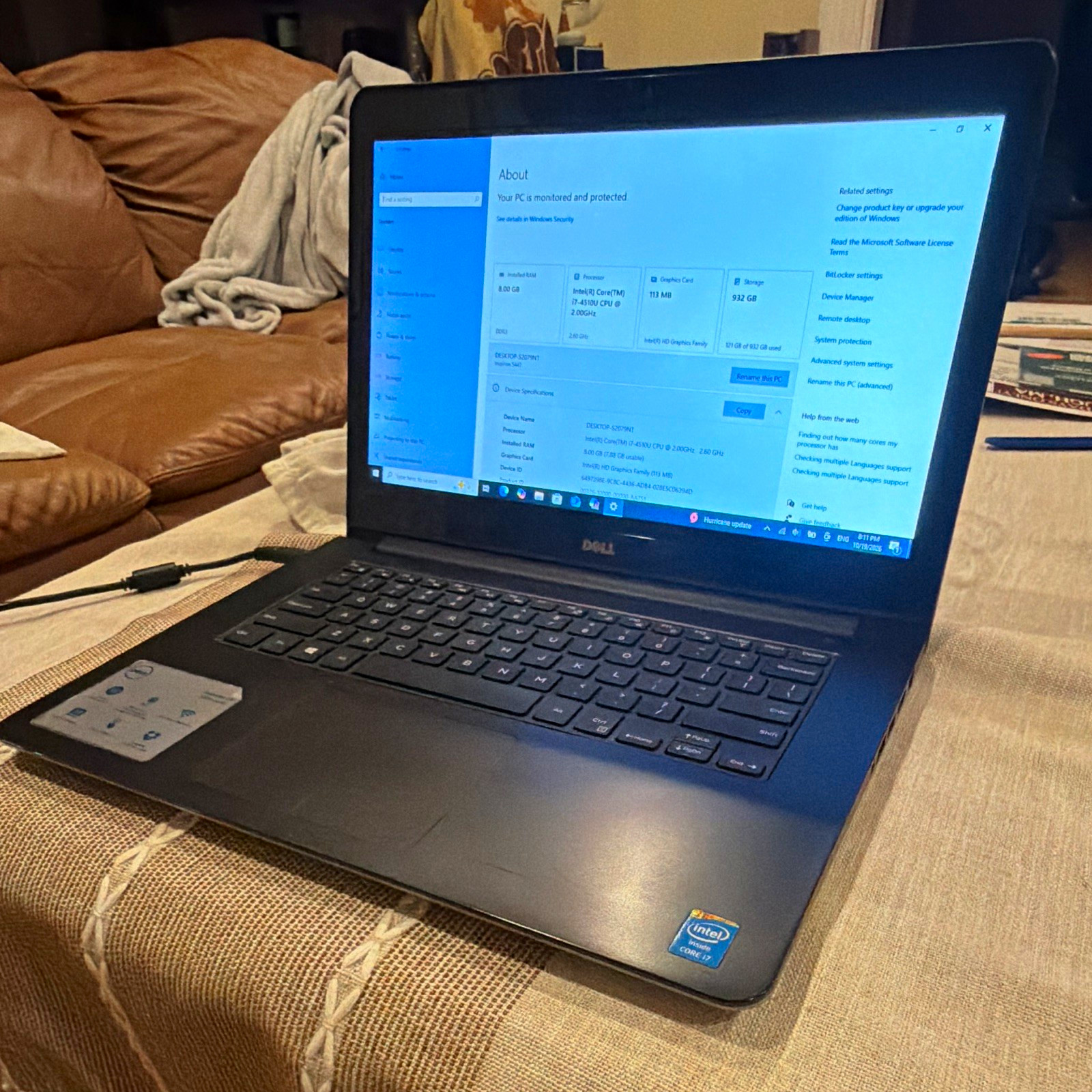 Dell Inspiron 5000 Series 14in Touchscreen i7-4510U 8GB 932GB HDD with Charger
