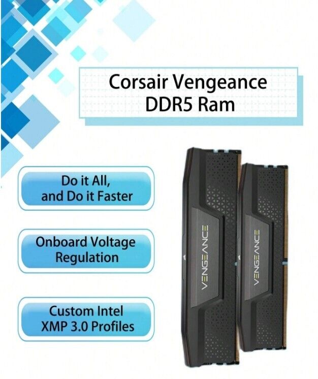 CORSAIR - VENGEANCE 16GB (1x16GB) 5200 MHz DDR5 Desktop Memory Gaming