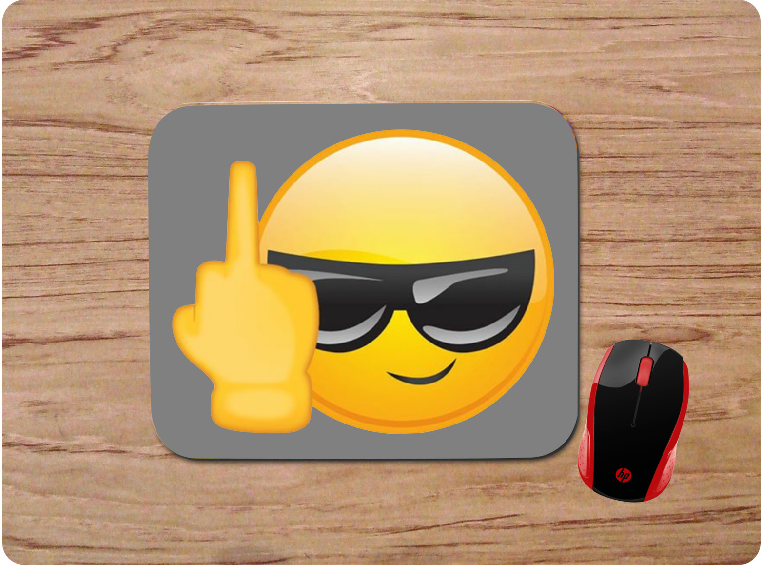 Emoji MIDDLE FINGER  CUSTOM DESIGN DESK PC MOUSE PAD MAT HOME OFFICE GIFT