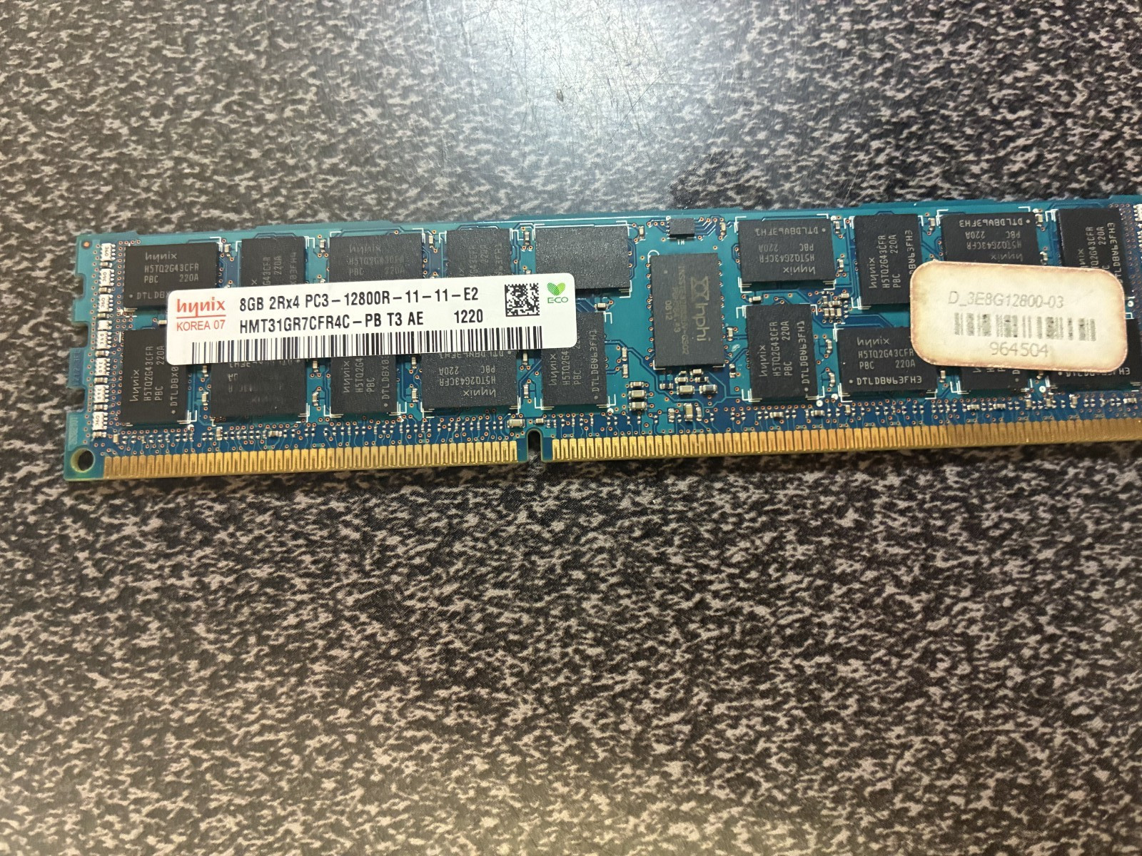 1 HYNIX 8GB 2RX4 PCS-12800R-11-11-E2 DDR3 RAM FOR SERVER MOTHER BOARDS