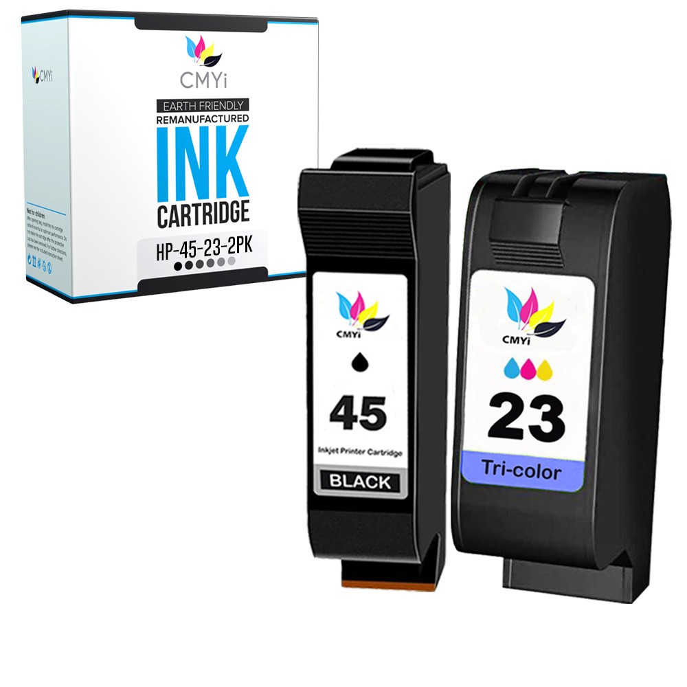 2PK Compatible CMYi HP 45 23 Ink Cartridges Combo Pack for Color Copier 160 170