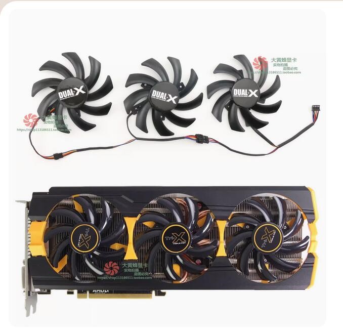 For SAPPHIRE R9 290X 290 280 Vapor-X OC Platinum Black Diamond Graphics Card Fan