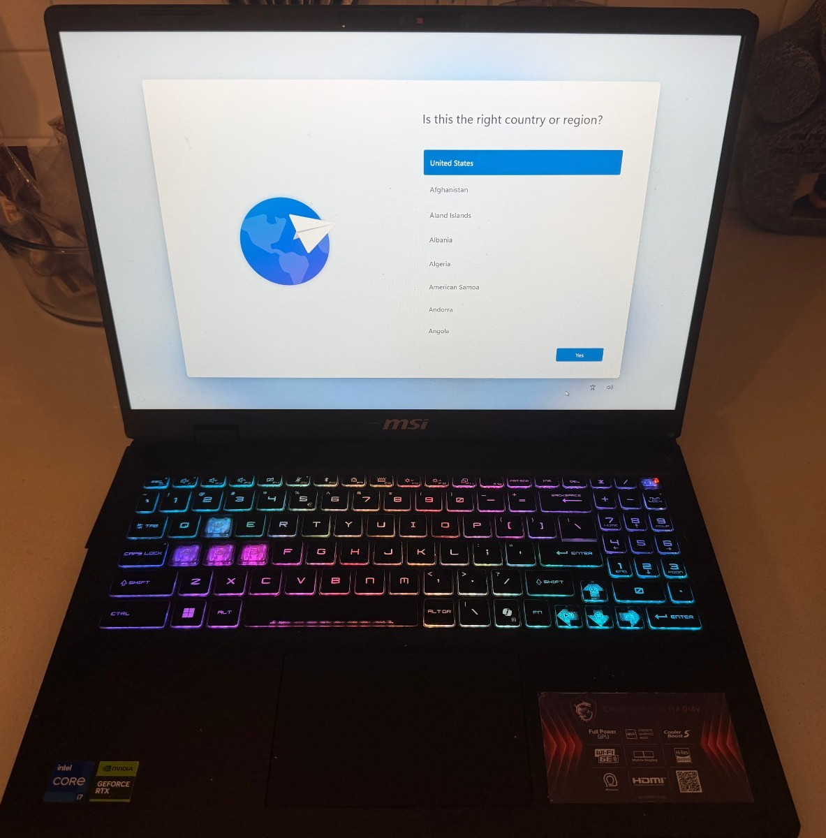 MSI Crosshair 16 HX D14VGKG-057US 16" i7 GeForce RTX Gaming Laptop FOR PARTS