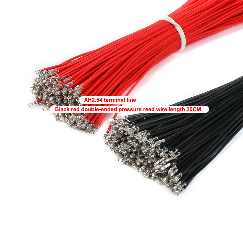 XH2.54 terminal wire black red double-ended compression reed cable length 20CM
