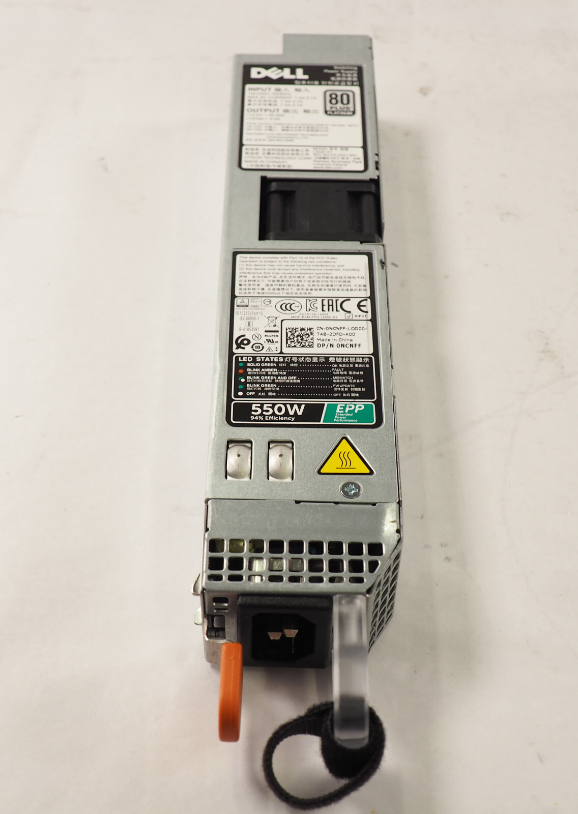 DELL NCNFF L550E-S1 80+ PLATINUM POWER SUPPLY 550W FOR R330 R430 R440