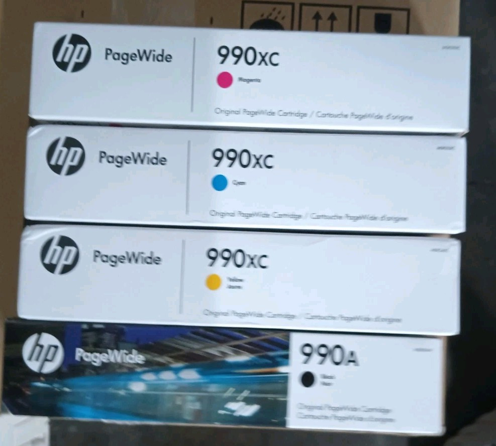 HP 990A 990XC Black & Color Ink Cartridge PageWide P75050 P77750 2025, 2026 2027