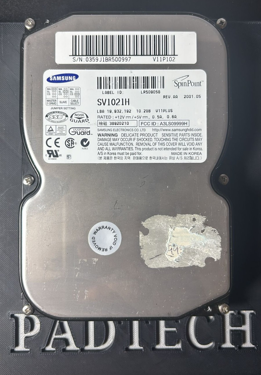 Samsung SpinPoint  SV1021H 10.2 GB 3.5" IDE Hard Drive Tested