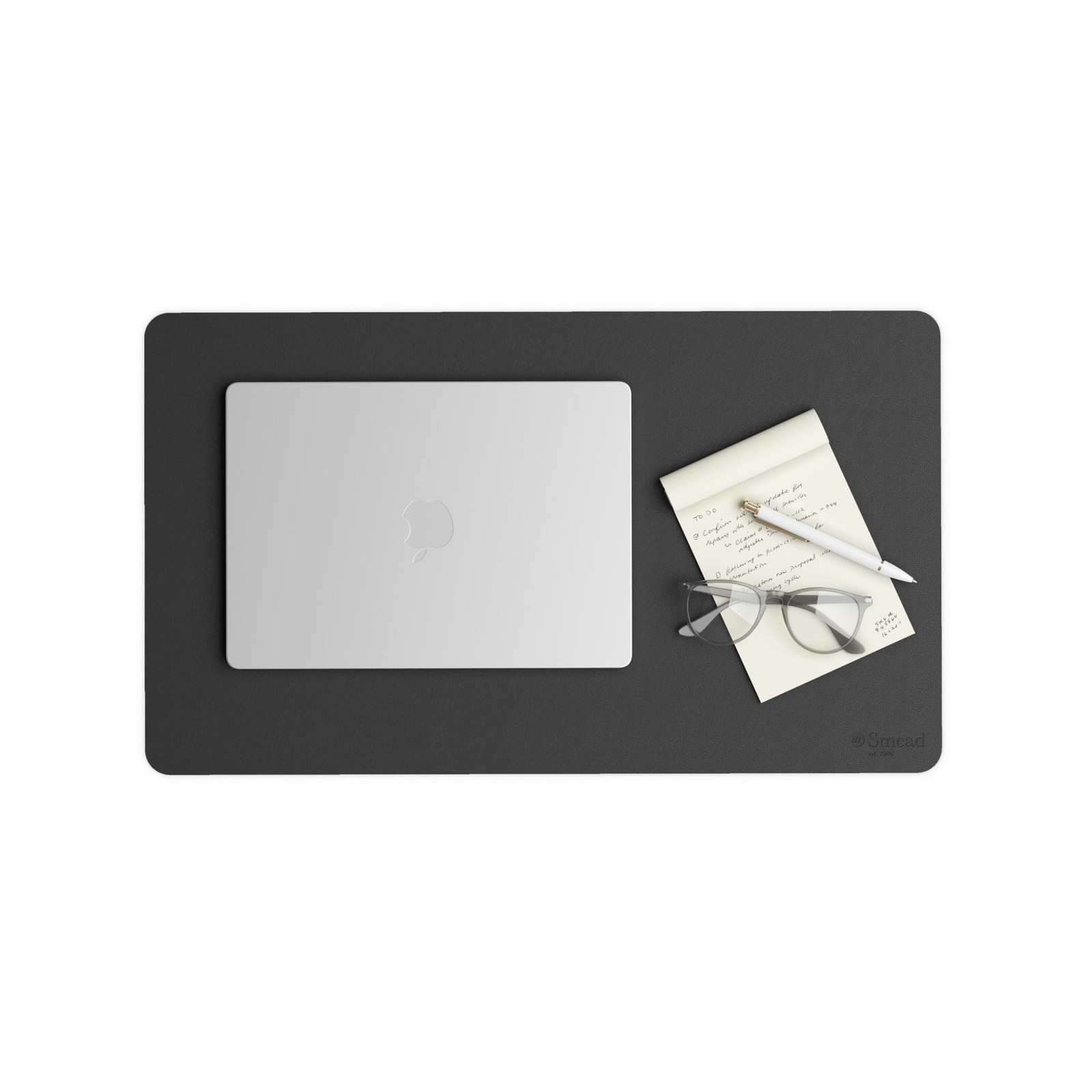 Vegan Leather Desk Pad Mat, Office Desk Mat, Small, Charcoal Gray
