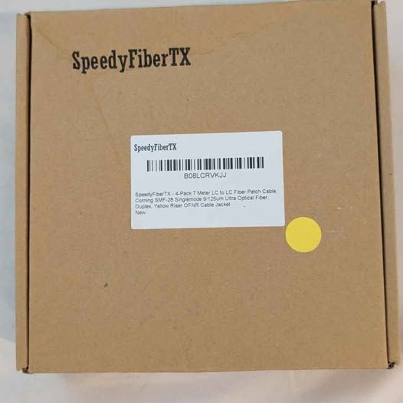 SpeedyFiberTX 4-Pack 7m LC to LC Singlemode Duplex Fiber Patch Cable Yellow OS2