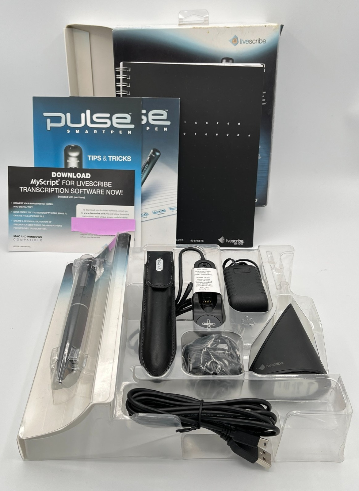 Livescribe Pulse 4GB Smartpen Pro Pack Complete Open Box Parts/Repair READ
