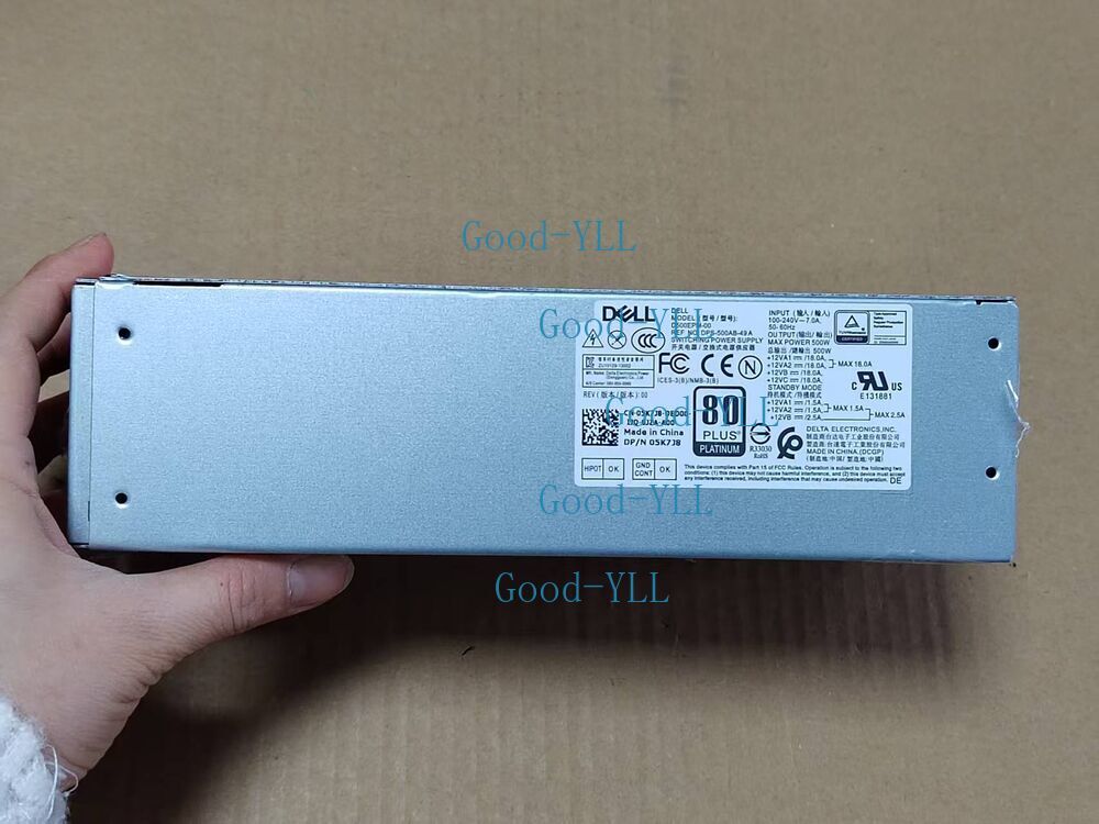 Power Supply 500W 5K7J8 Y7R0X D500EPM-00 For Dell 7080MT 7060 5060 8940 4FWF7