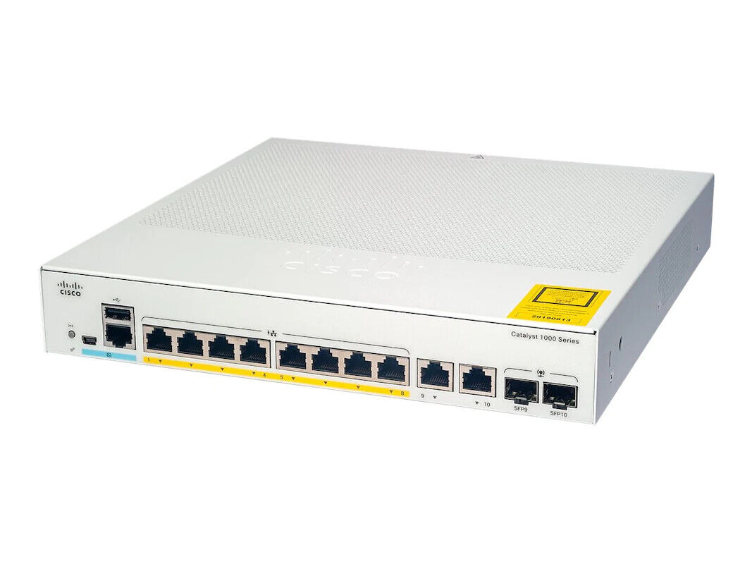 New Sealed Cisco C1000-8T-E-2G-L 8 Ports Managed Switch
