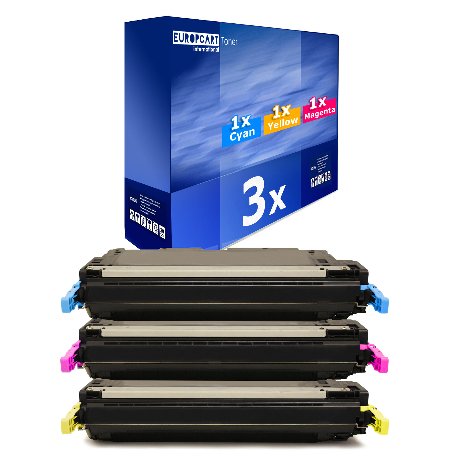 3x Eurotone Compatible Laser Toner Cartridge for HP Q5951A Q5952A Q5953A 643A