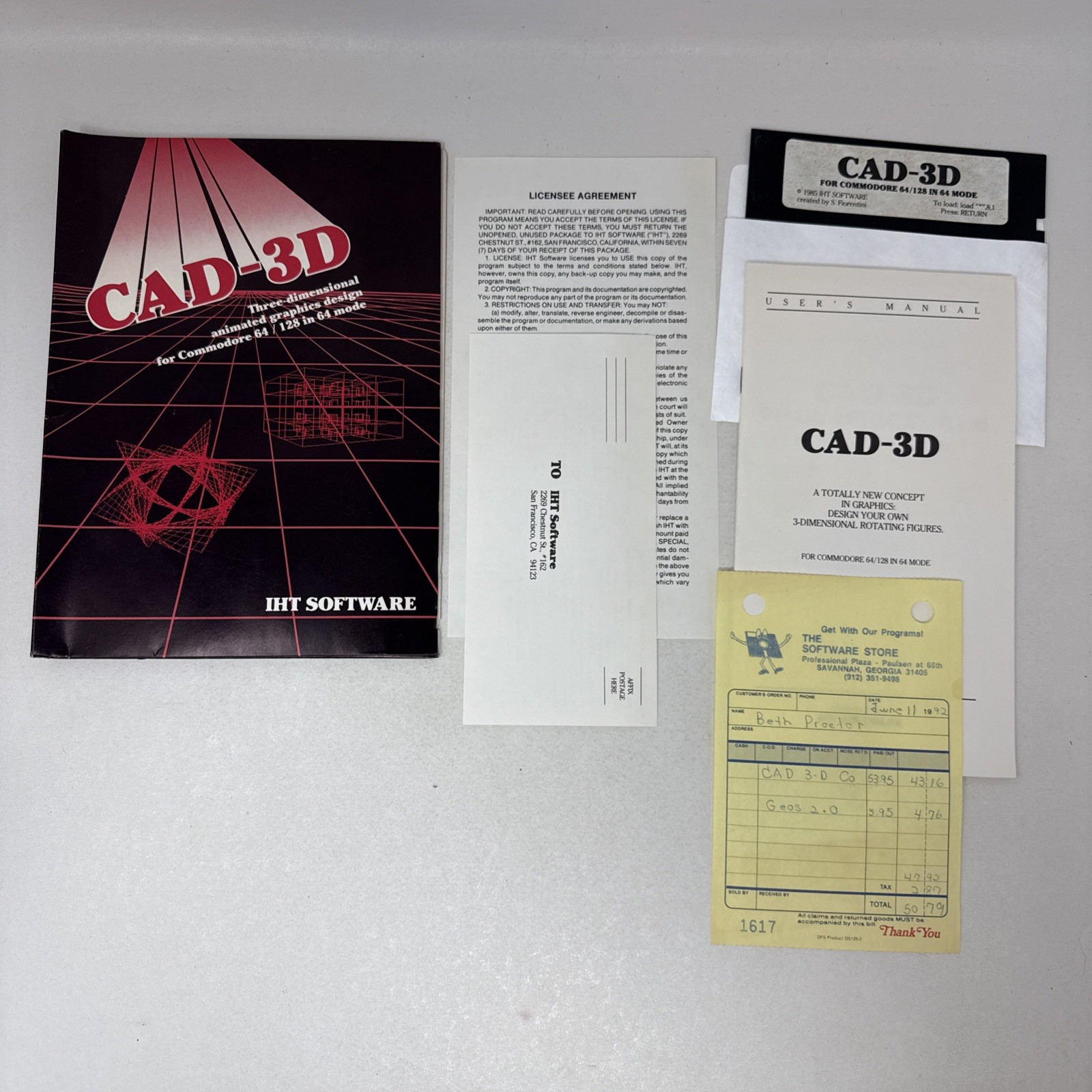 CAD-3D Animated Graphics Design software by IHT Software Commodore 64/128 1985