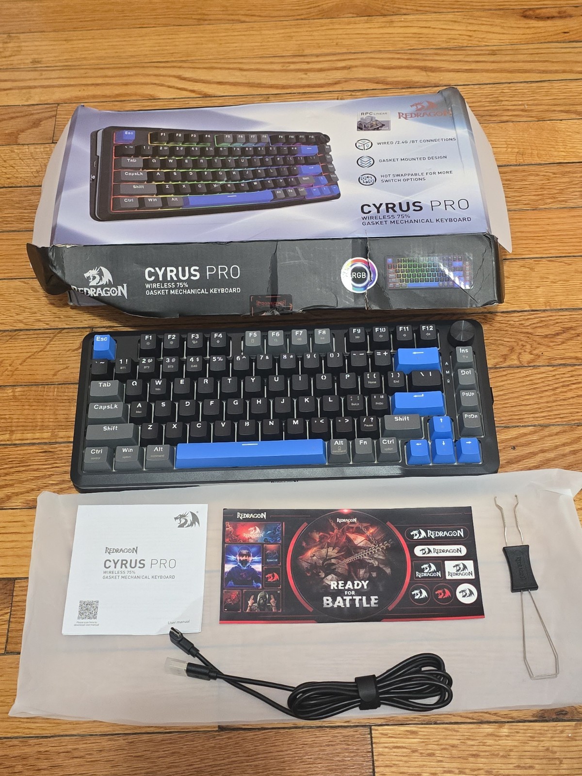 Redragon Cyrus Pro K681 75% wireless gasket mechanical keyboard (open-box)