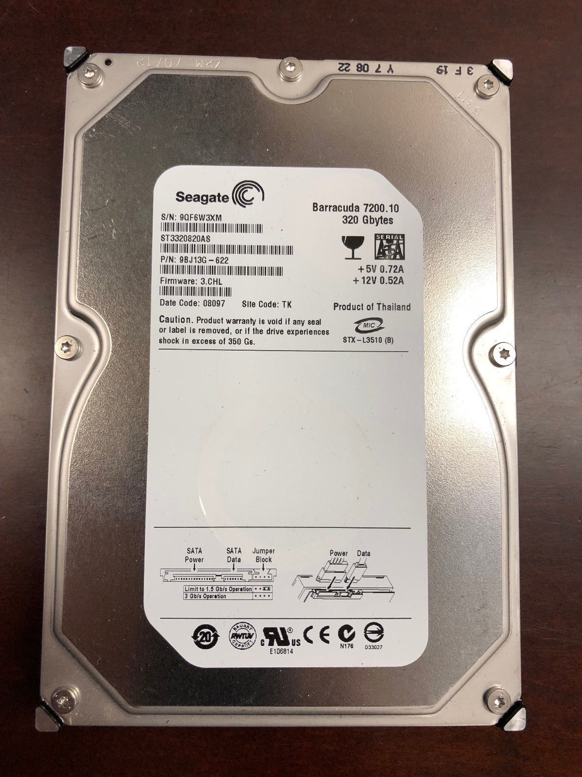 Seagate Barracuda 7200.10 ST3320820AS 320GB Internal 7200RPM 3.5" HDD