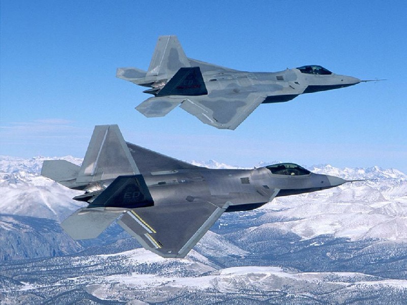 United States Air Force F-22 Raptor Stealth Fighter Jets in Flight Mouse Pad