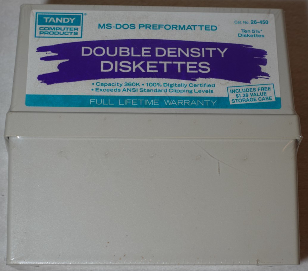 Tandy Computer Products Double Density Diskettes 26-450 (10) Sealed Unused