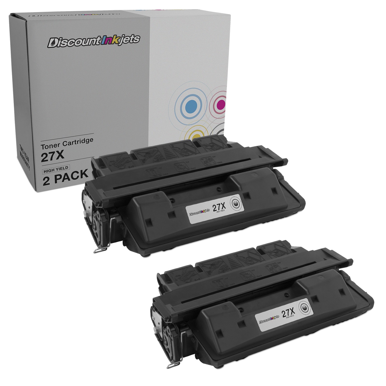 2PK Black Laser Printer Toner Cartridge for HP 27X C4127X LaserJet 4000n 4050n
