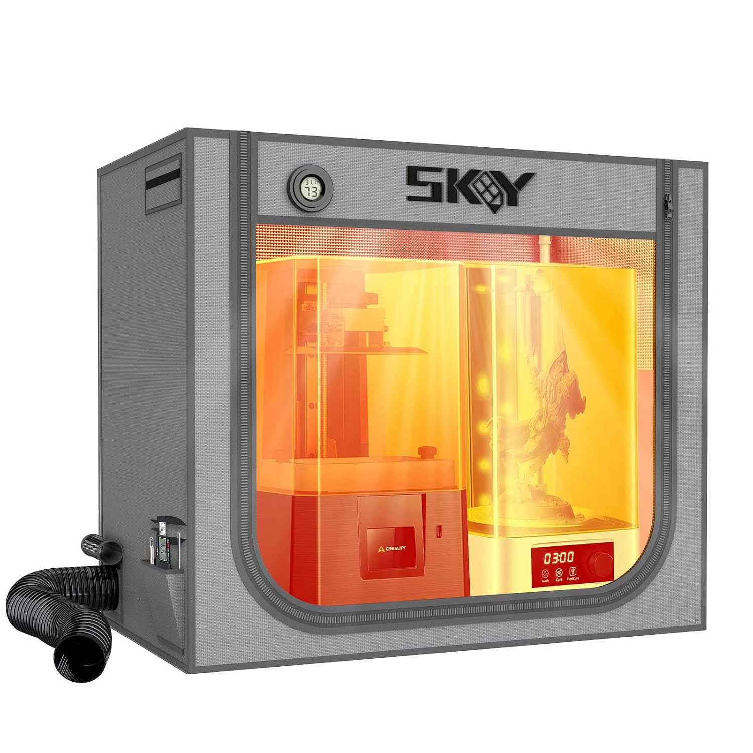 SKOUPHY Double Space Resin 3D Enclosure with Ventilation Kit LED Light