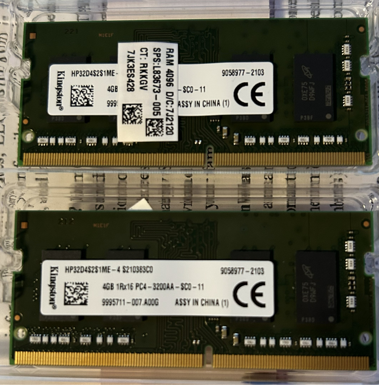 HP32D4S2S1ME-4 GENUINE KINGSTON MEMORY LAPTOP 4GB 1RX16 PC4-3200AA-SC0-11(CA611)