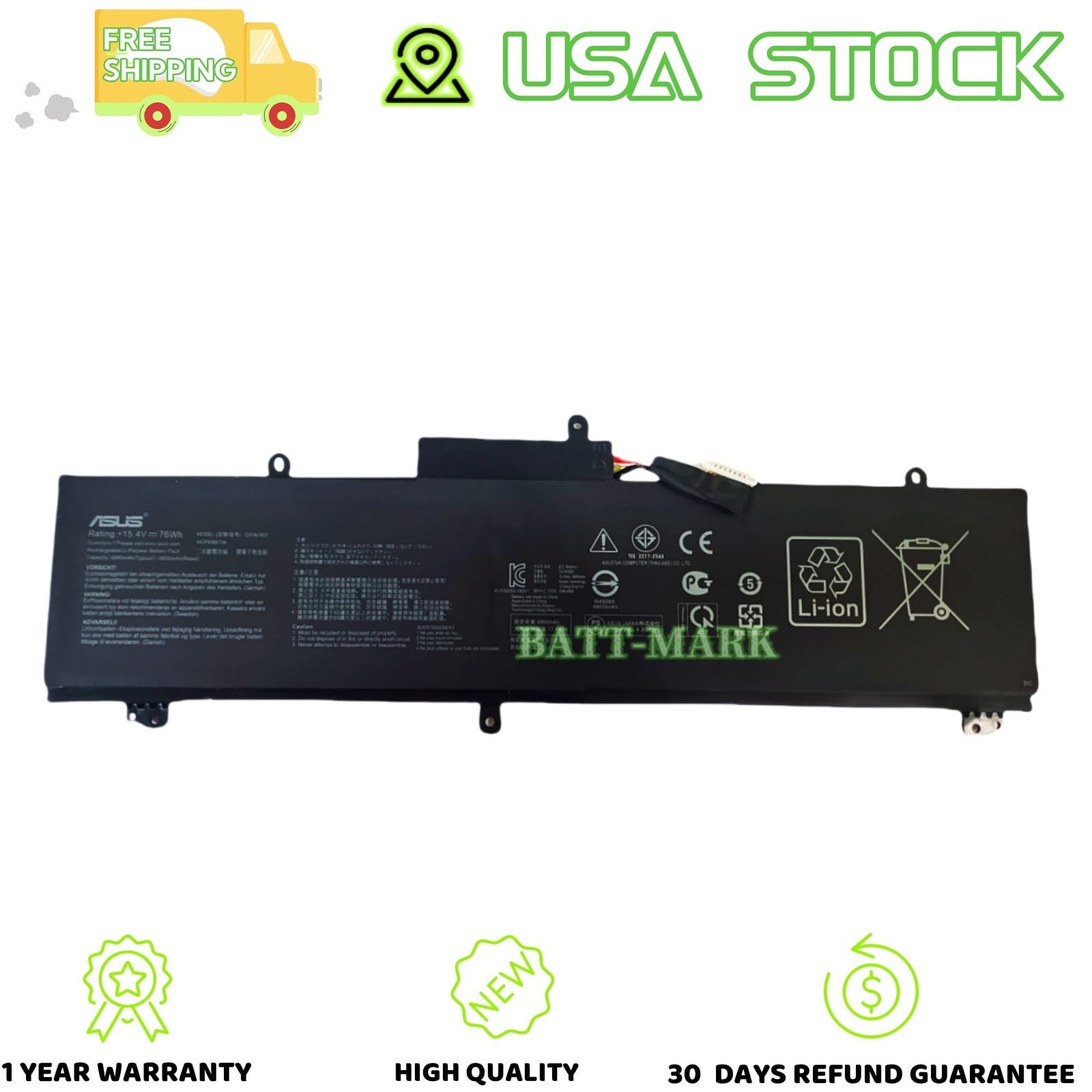 Genuine New C41N1837 0B200-03380100 Battery For ASUS ROG Zephyrus G GA502DU