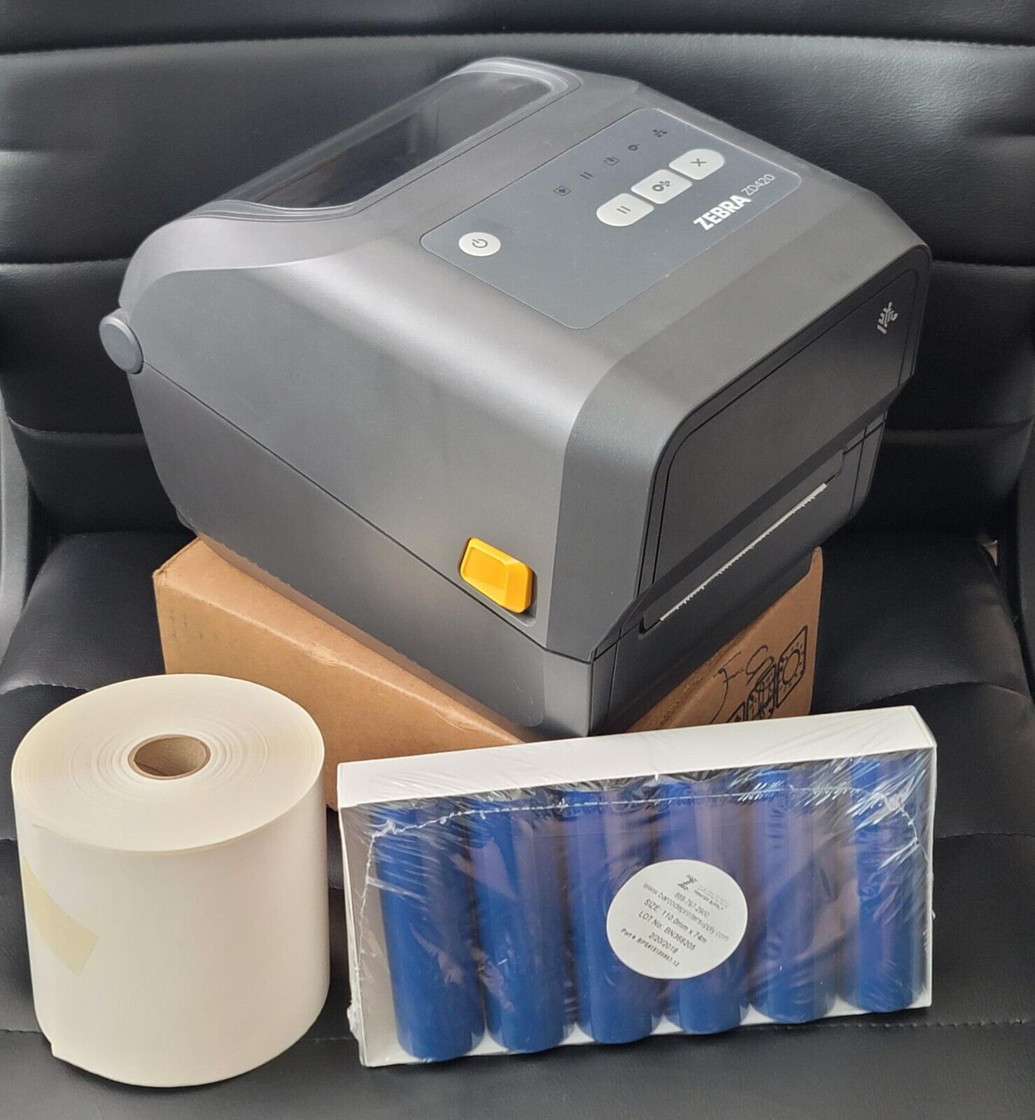 Zebra ZD420 Direct Thermal Printer ZD42043-D01000EZ w/ labels & thermal rolls