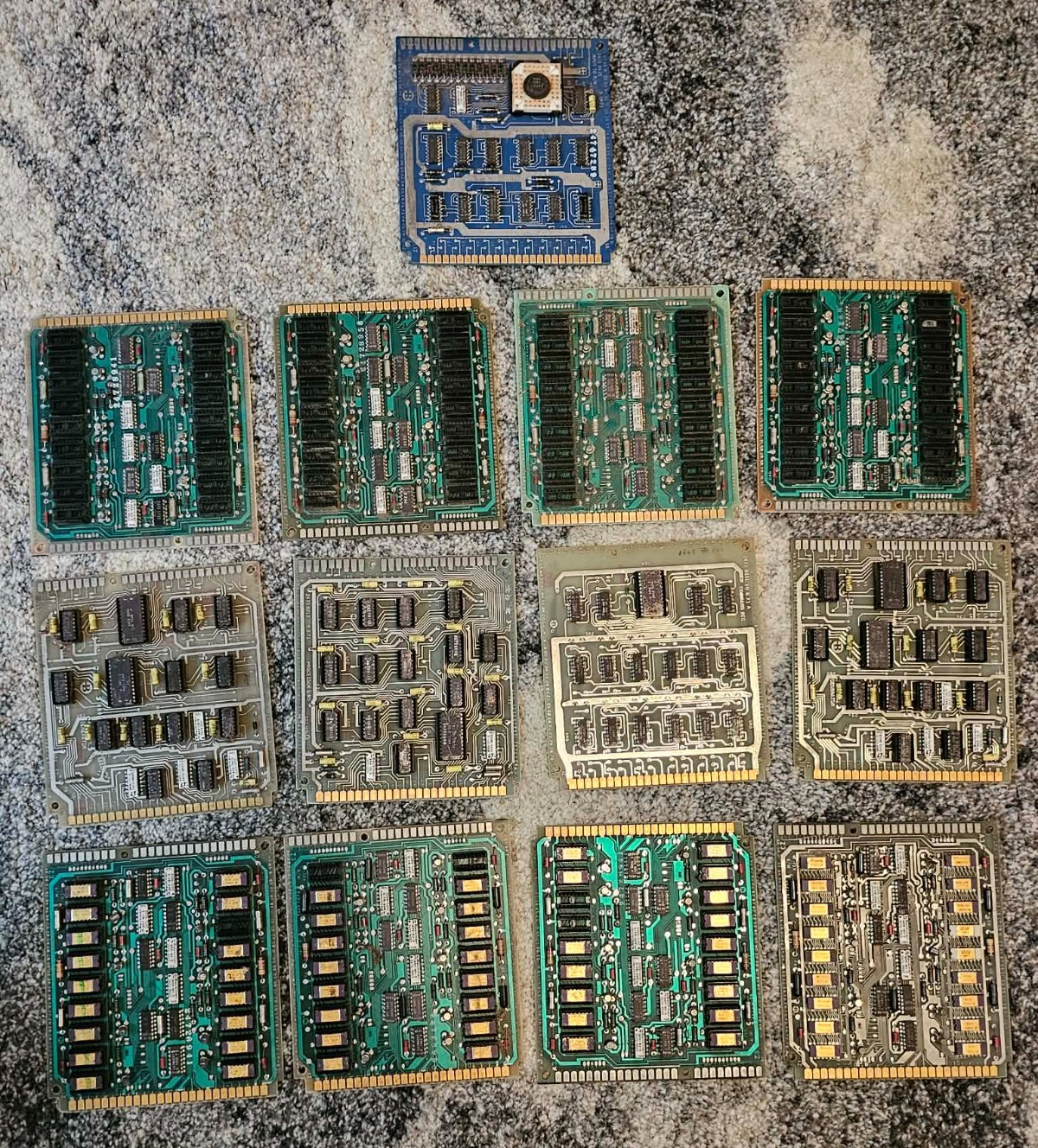 13x Vintage Rare Burroughs Gold Ceramic Ram / Logic Boards For Collection Scrap