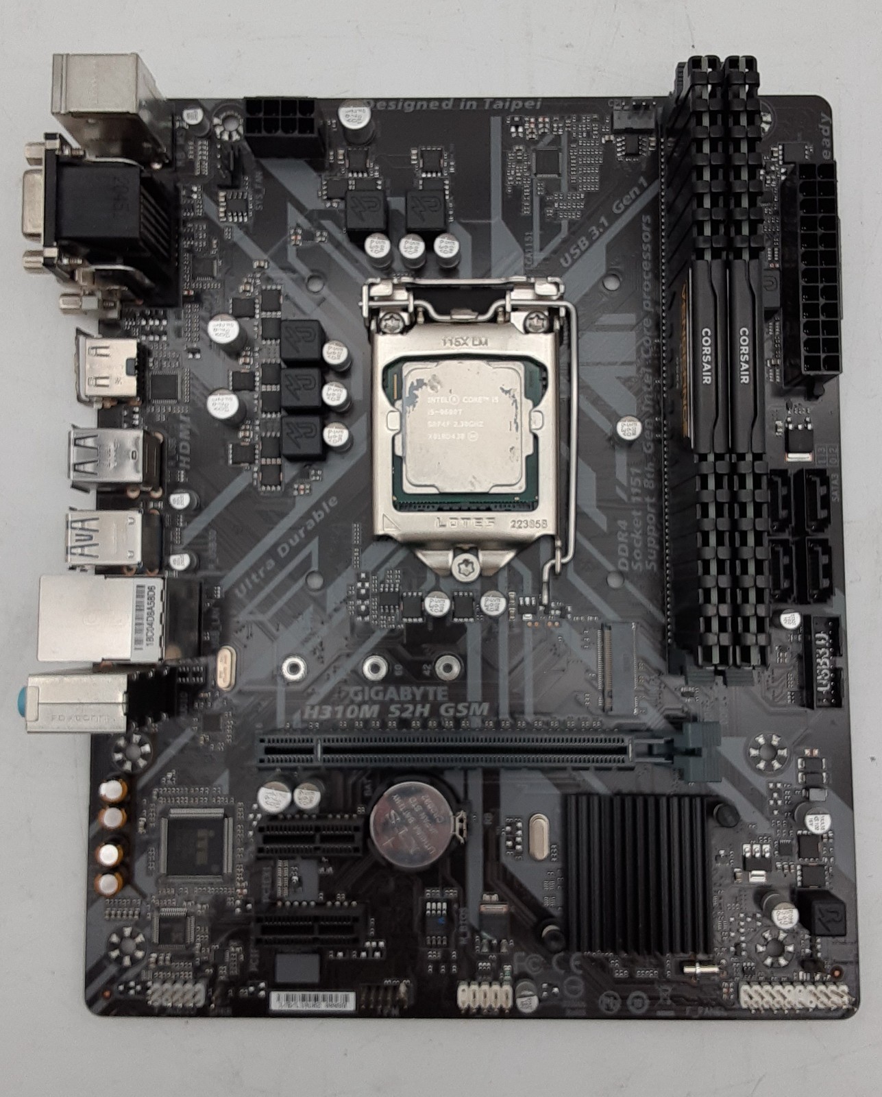 Gigabyte H310M S2H GSM mATX Motherboard w/i5-9600T CPU | 8GB RAM | No I/O Shield