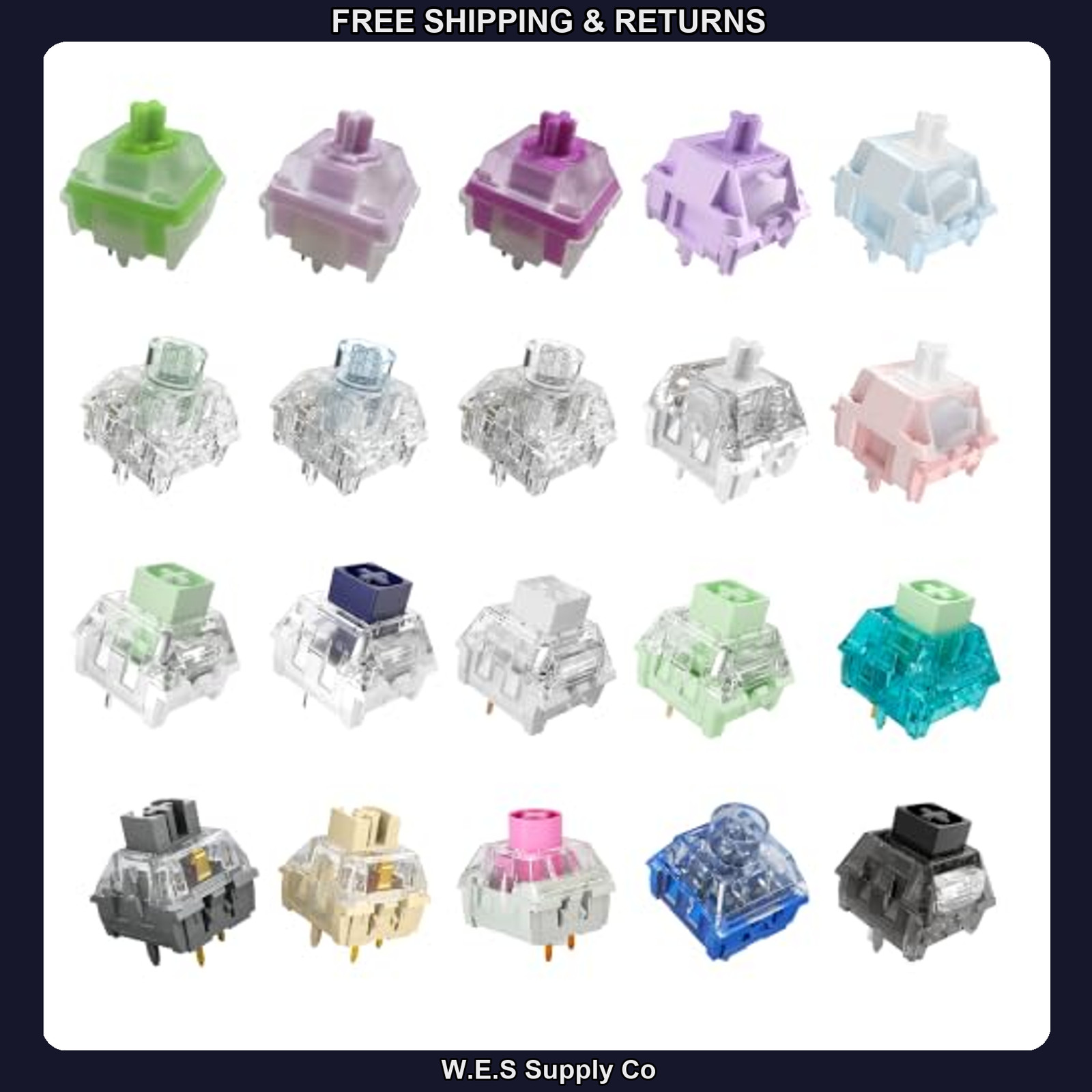 Kailh Series Mechanical Keyboard Switches Sample Pack (20pcs)