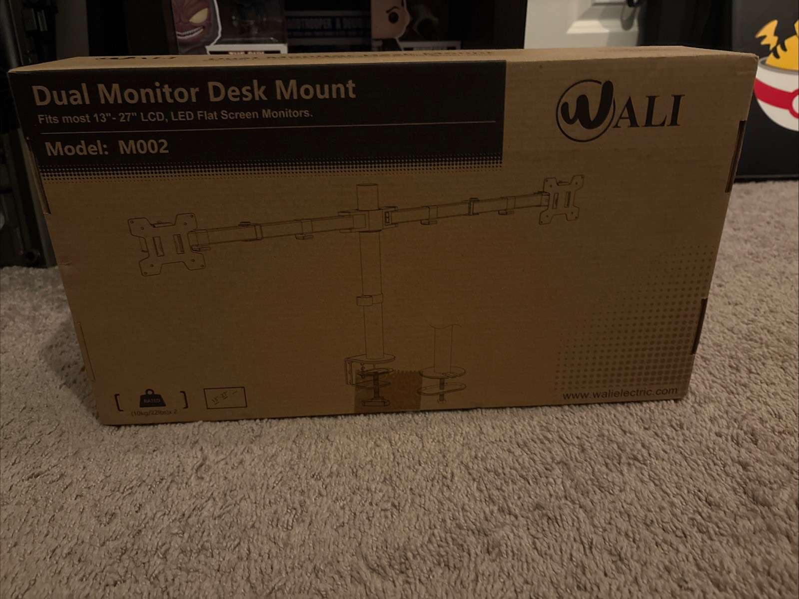 New* WALI Dual LCD Monitor Fully Adjustable Desk Mount Stand 13-27" Monitor M002