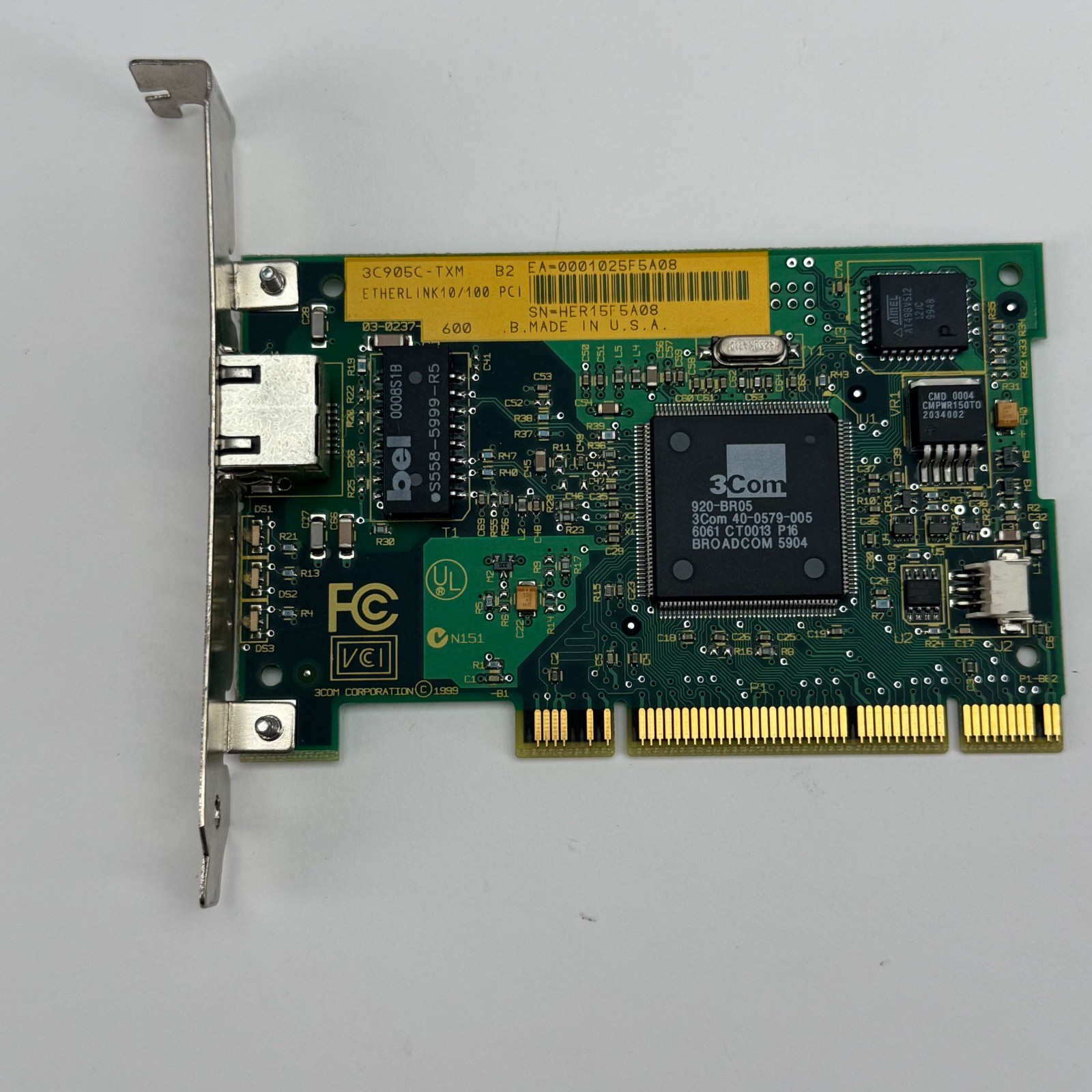 3Com 3C905C-TXM B2 EtherLink 10/100 PCI Ethernet Network Card NIC RJ45 Vintage