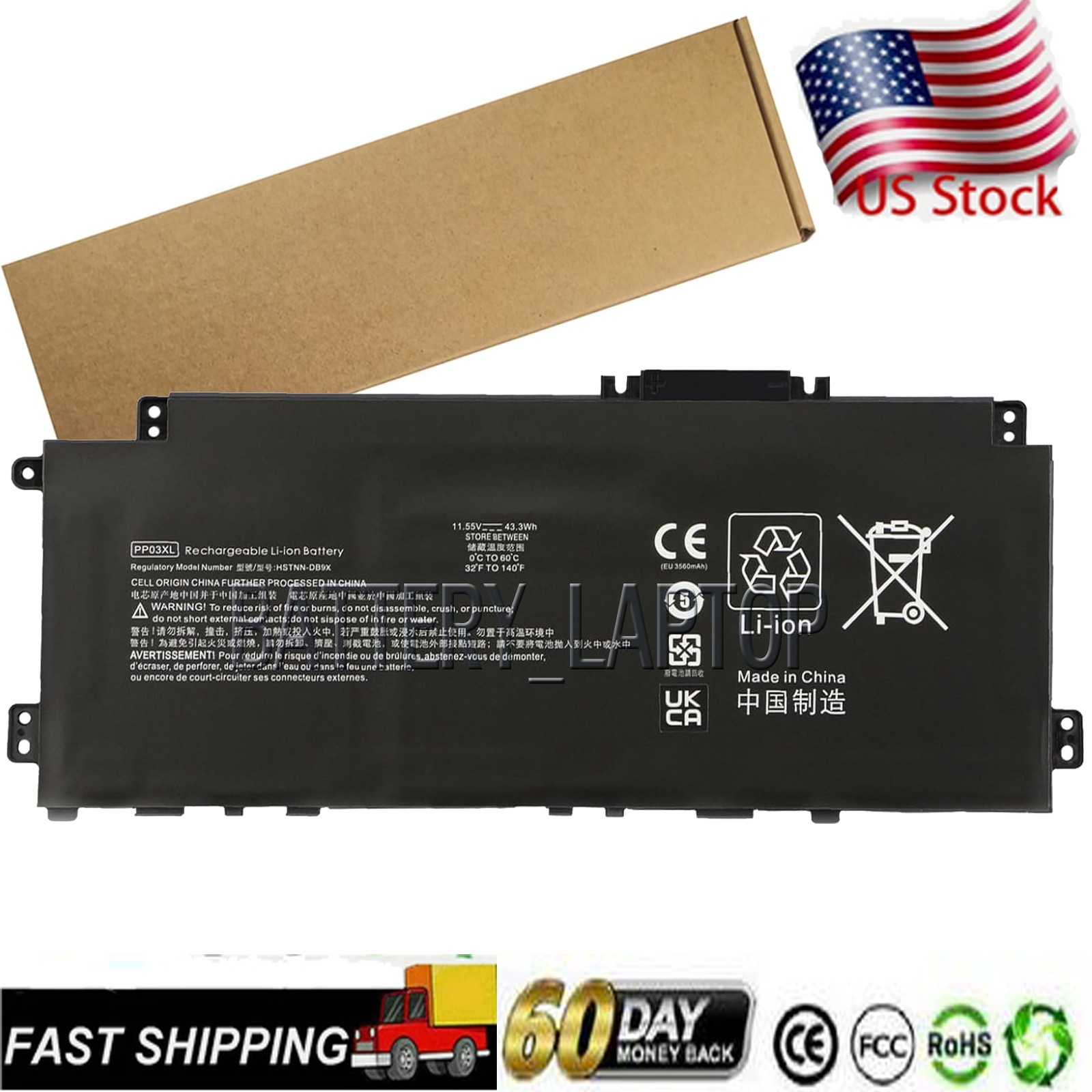 PP03XL PP03043XL M01144-005 Battery for HP Pavilion x360 L83388-421 L83393-005