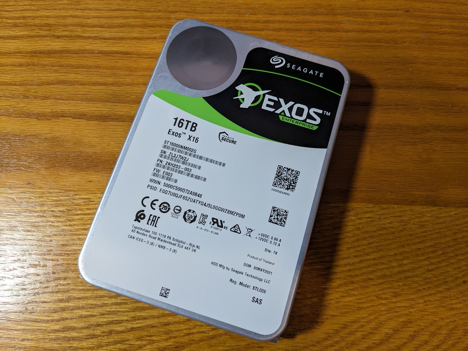 Seagate 16TB Exos X16 7.2K SAS 3.5" Hard Drive HDD ST16000NM002G - 100% Health