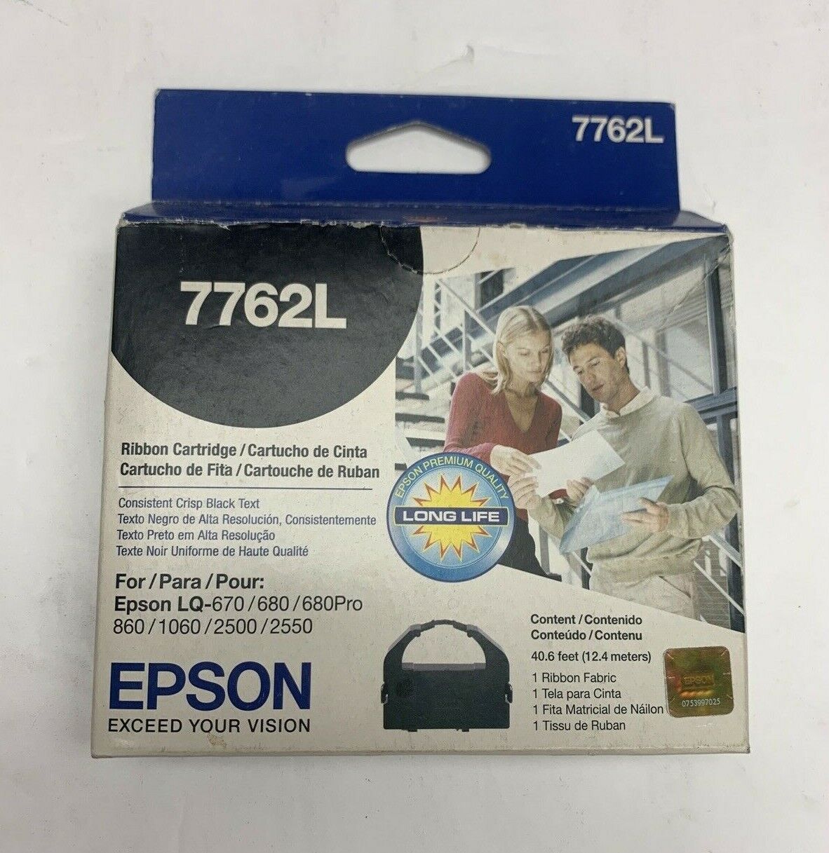 New Genuine Epson Ribbon Cartridge 7753 For LQ-200 300 500 870 L1000 3000 4000