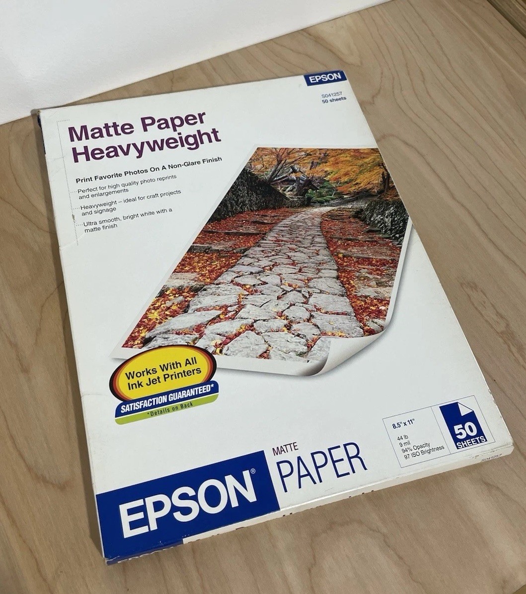 Epson - S041257 Presentation Paper - Matte - 8-1/2"x11" - 50 pcs - Heavyweight