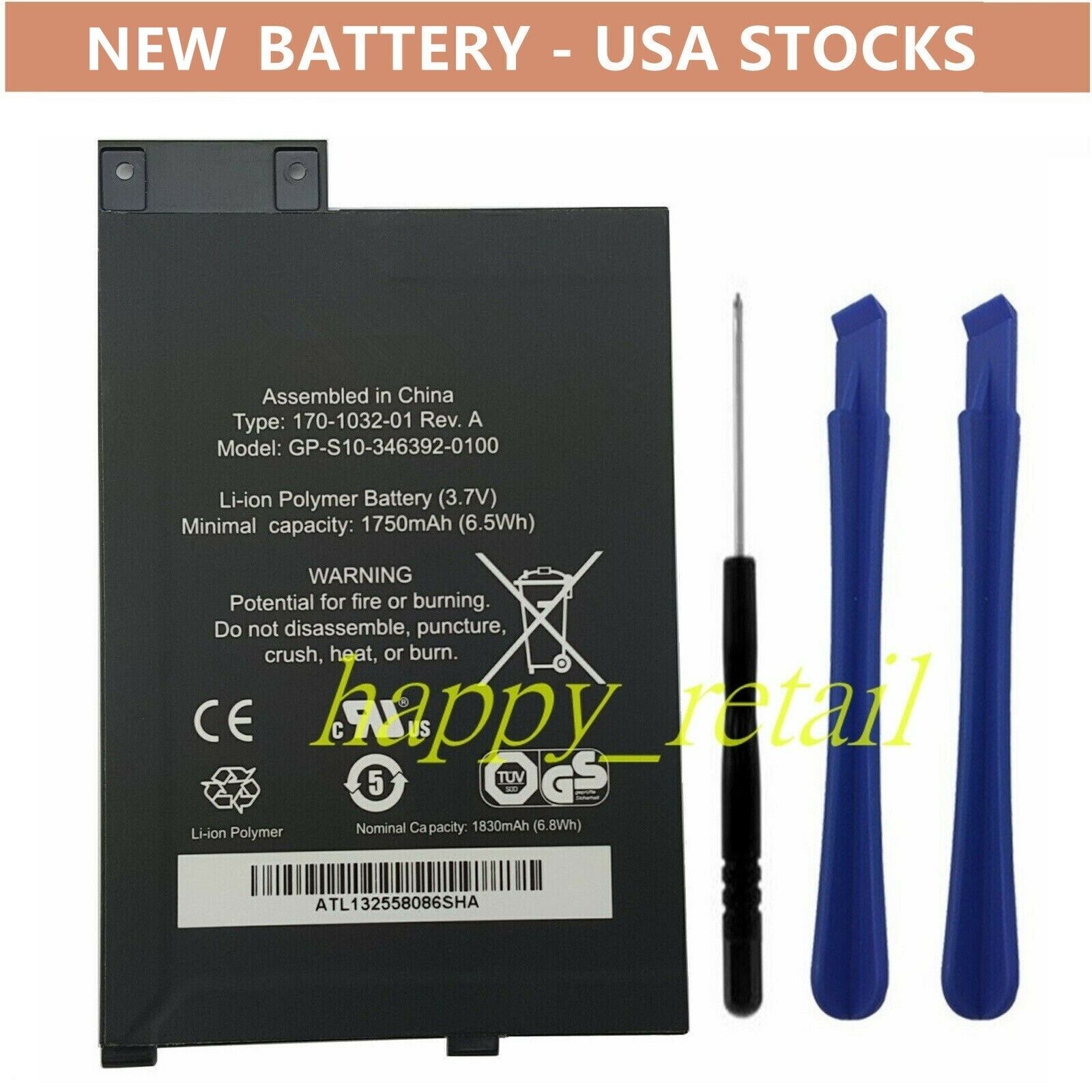 New Battery 170-1032-00 For Amazon Kindle Keyboard 3rd Gen D00901 Graphite
